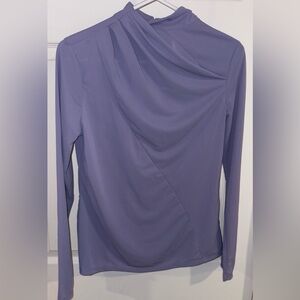 Worthington Silky Lavender Asymmetrical Draped Women's Blouse